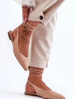 Dámské semišové baleríny nude Lilly Ann