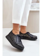 Kožené Polobotky Na Platformě S Černé model 21670952 - Zazoo Kožené Polobotky Na Platformě S Černé model 21670952 - Zazoo