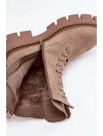 Zateplené workery dámské s ozdobou béžové model 21708928 - Boto