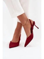 Podpatky s odkrytými patami Bordó Lenira Podpatky s odkrytými patami Bordó Lenira
