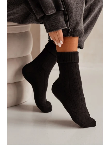 Dámské ponožky Frotte Zigzag Černé Dámské ponožky Frotte Zigzag Černé