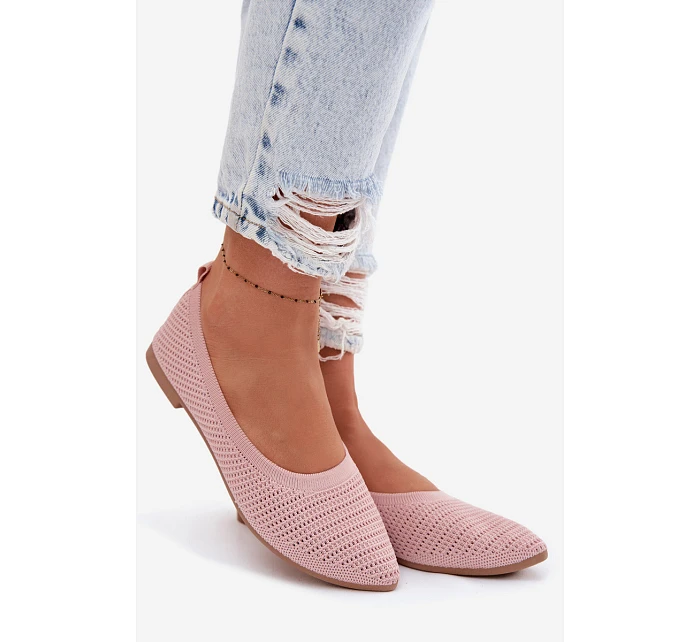 Síťované Textilní Baleríny Dámské Růžové model 22102858 - Boto Síťované Textilní Baleríny Dámské Růžové model 22102858 - Boto