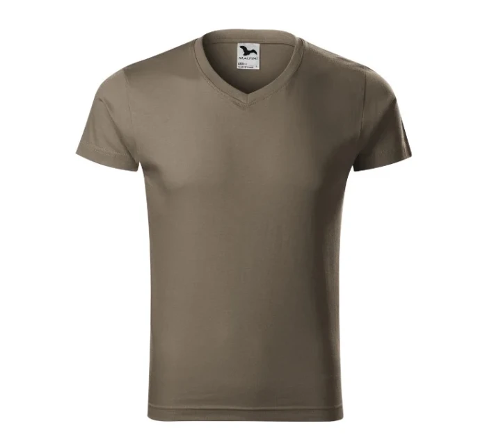 Slim Fit V-neck tričko pánské army Slim Fit V-neck tričko pánské army