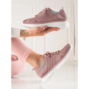 Výborné růžové  tenisky dámské bez podpatku