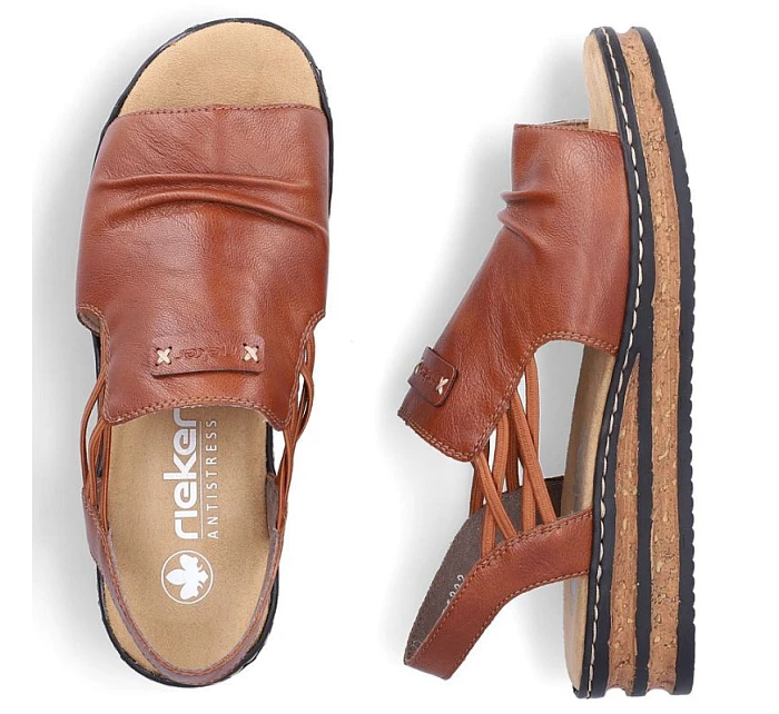 damskie na brązowe model 22087042 - Rieker