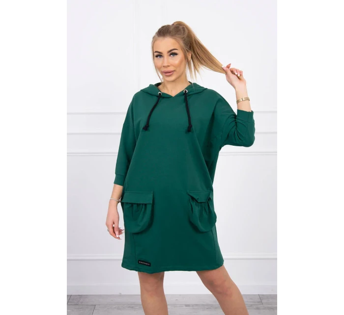 Šaty s kapucí tmavě zelené Šaty s kapucí tmavě zelené
