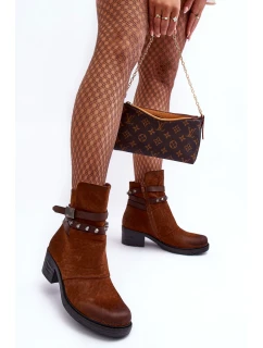 Ocieplané Botky Na Podpatku Camel Effie