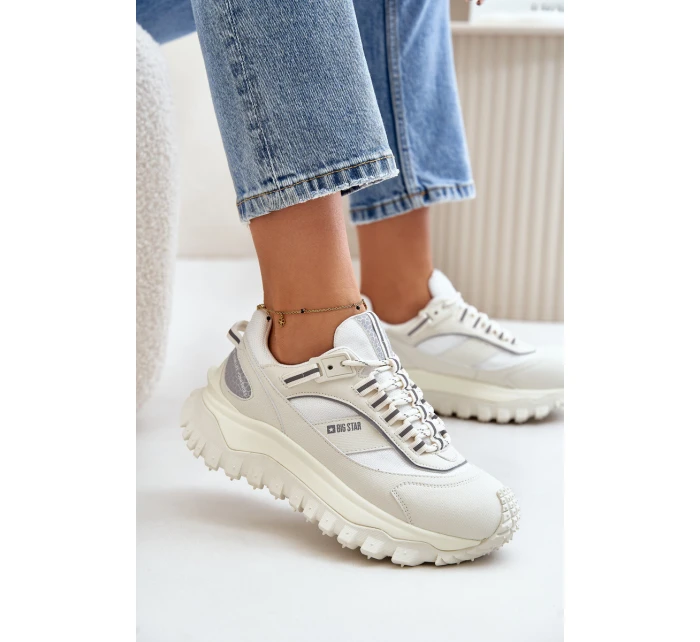 Dámské Kožené Tenisky Na Platformě Big Star model 21671508 HIPOLY SYSTEM Bílé - Big Star Shoes Dámské Kožené Tenisky Na Platformě Big Star model 21671508 HIPOLY SYSTEM Bílé - Big Star Shoes