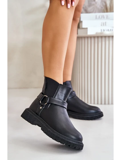 Kotníkové Boty Zateplené Na Zip Big Star OO274A128 Černé Kotníkové Boty Zateplené Na Zip Big Star OO274A128 Černé