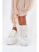 Dámské Krajkové Tenisky Big Star RR274747 Bílé
