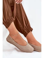 Semišové Dámské Baletky Big Star RR274082 Béžové Semišové Dámské Baletky Big Star RR274082 Béžové
