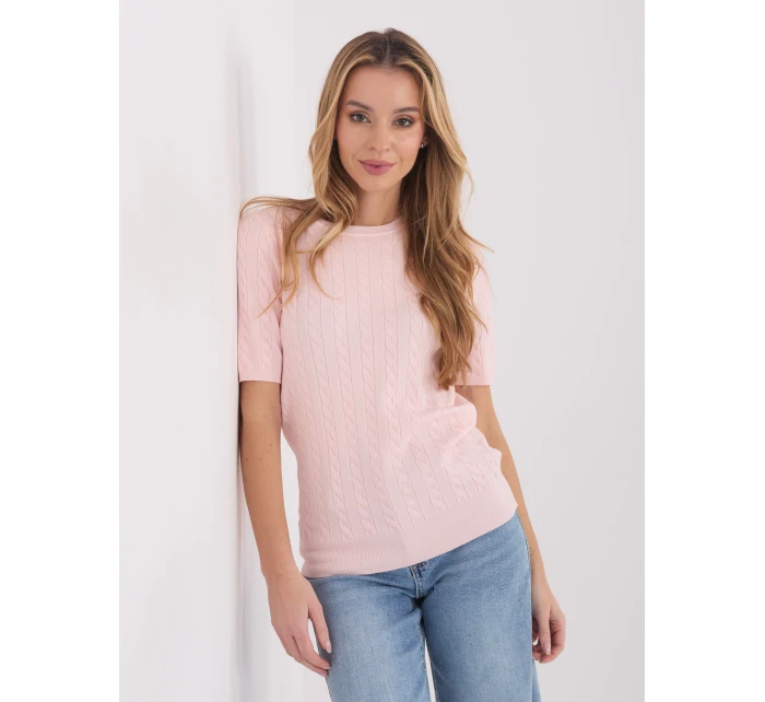 Sweter PM SW B model 21821429 jasny różowy - FPrice Sweter PM SW B model 21821429 jasny różowy - FPrice