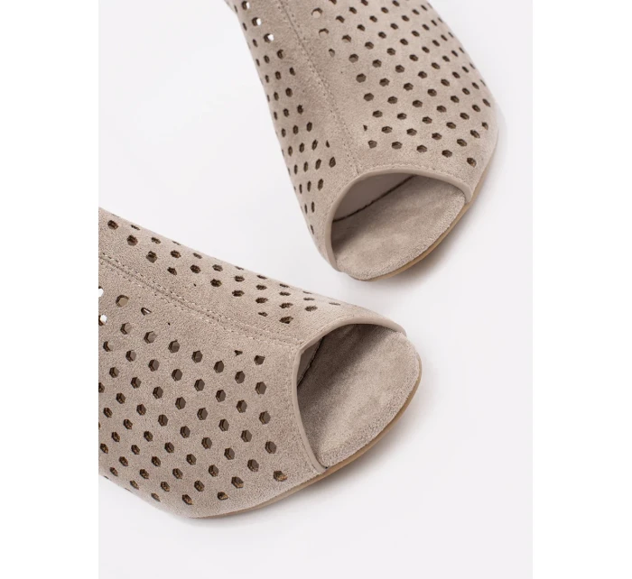 Pohodlné hnědé  sandály dámské na širokém podpatku