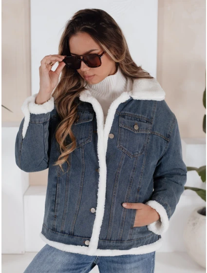 Dámská zimní džínová bunda s ovčí kůží modrá FashionStreet TY5172