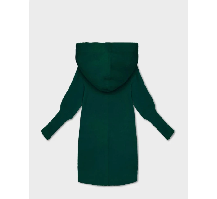 Bunda přehoz přes oblečení typu alpaka v lahvově zelené barvě s kapucí model 21479146 - MADE IN ITALY