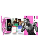 GIEWONT Smartwatch Black and Pink 2 Stripes GW200-4