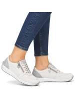 Dámská krémová kožená sportovní polobotka model 21910625 - Rieker Dámská krémová kožená sportovní polobotka model 21910625 - Rieker