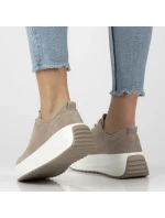 Dámské kožené boty na platformě béžové Filippo DP6795 Dámské kožené boty na platformě béžové Filippo DP6795