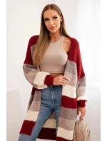Dámský kardigan s vlnou v  bordový model 21264654 - K-Fashion
