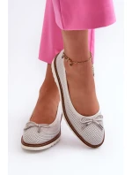 Dámské Letní Baletky Z Kůže  Bílé model 21661326 - Maciejka