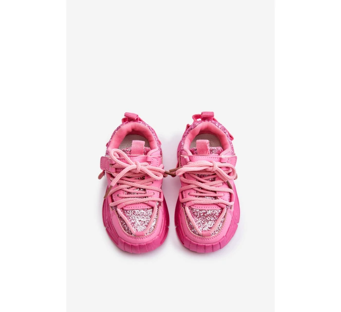 Dětské tenisky ozdobené flitry růžové Liatoma