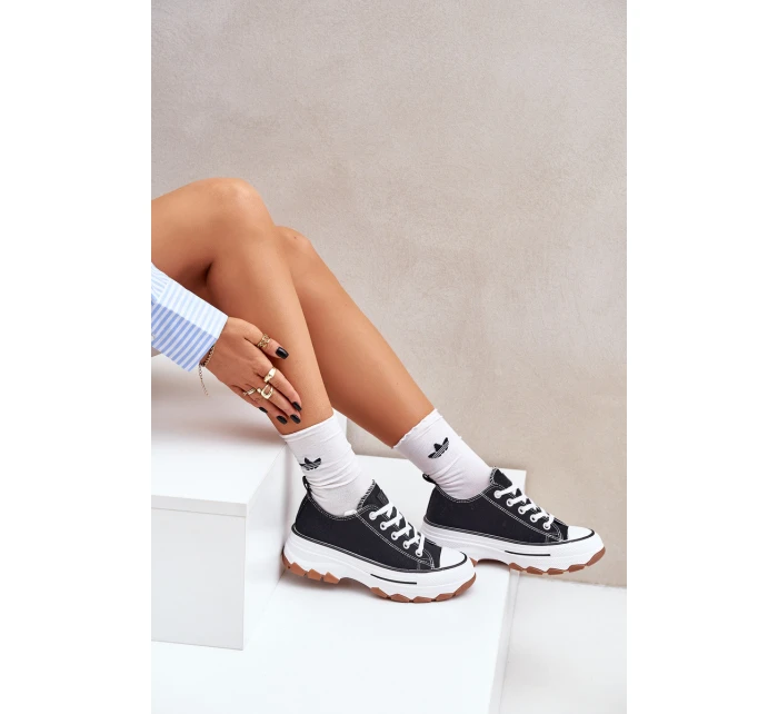 Nízké dámské tenisky na platformě černé Aradwin Nízké dámské tenisky na platformě černé Aradwin