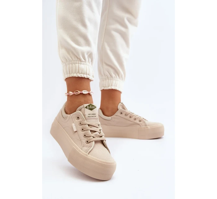 Dámské Tenisky na platformě Lee Cooper Béžová Dámské Tenisky na platformě Lee Cooper Béžová