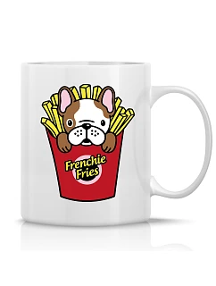 FRENCHIE FRIES - klasický bílý keramický hrníček 300 ml