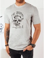 Pánské šedé tričko s potiskem Dstreet RX5380 Pánské šedé tričko s potiskem Dstreet RX5380