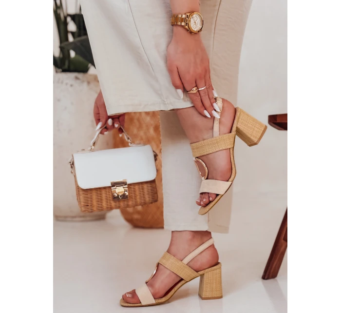 Dámské sandály na jehlovém podpatku ROMELLA beige FashionStreet ZY0753 Dámské sandály na jehlovém podpatku ROMELLA beige FashionStreet ZY0753