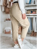 Dámské kalhoty chinos s páskem TAILANDI latte FashionStreet UY2549