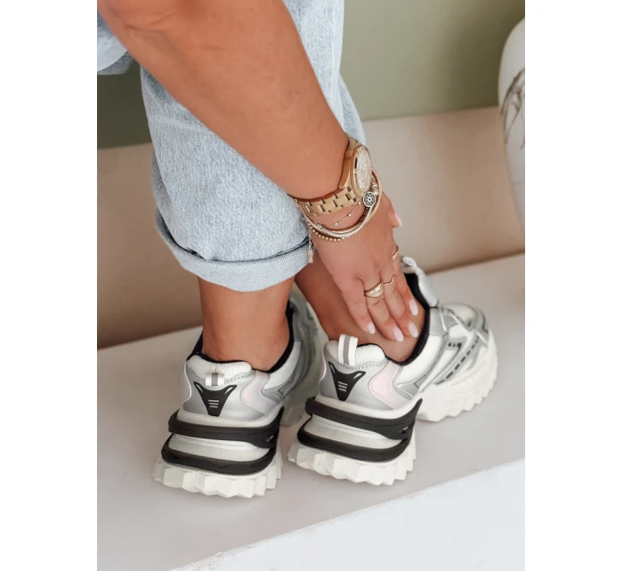 Dámské sportovní stříbrné tenisky FashionStreet ZY1007