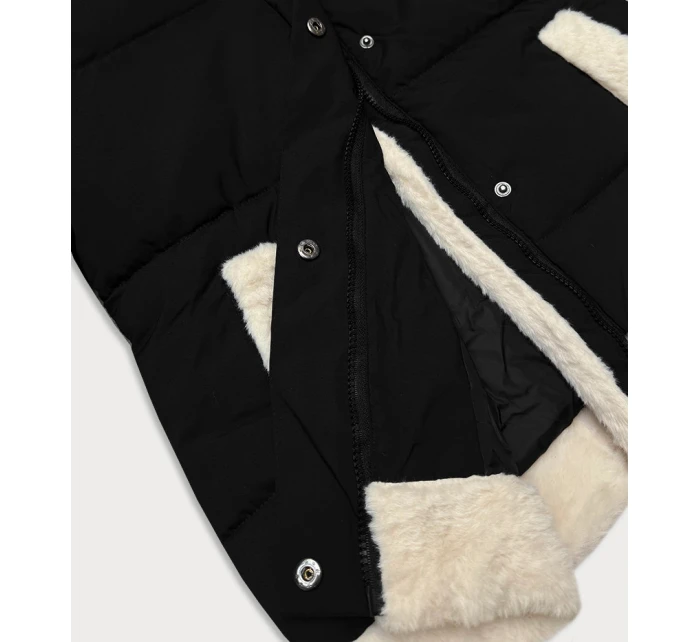 Černá dámská bunda s kožešinou J Style (16M9213-392) Černá dámská bunda s kožešinou J Style (16M9213-392)