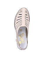 Kožené sandály na podpatku Rieker W RKR49B beige Kožené sandály na podpatku Rieker W RKR49B beige