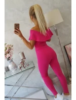 Fuchsiová souprava s volánky