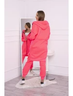 Zateplená sada s dlouhou mikinou růžová neonová