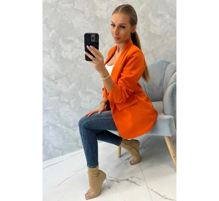 Sako s klopami elegantní oranžové Sako s klopami elegantní oranžové