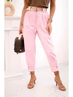 Kalhoty Summer Punto se zapínáním na nohavice bonbónově růžová Kalhoty Summer Punto se zapínáním na nohavice bonbónově růžová
