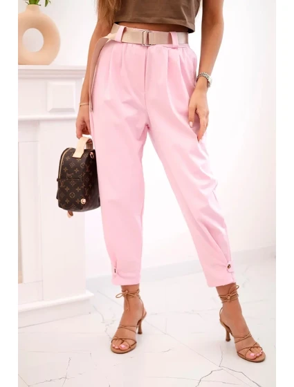 Kalhoty Summer Punto se zapínáním na nohavice bonbónově růžová Kalhoty Summer Punto se zapínáním na nohavice bonbónově růžová