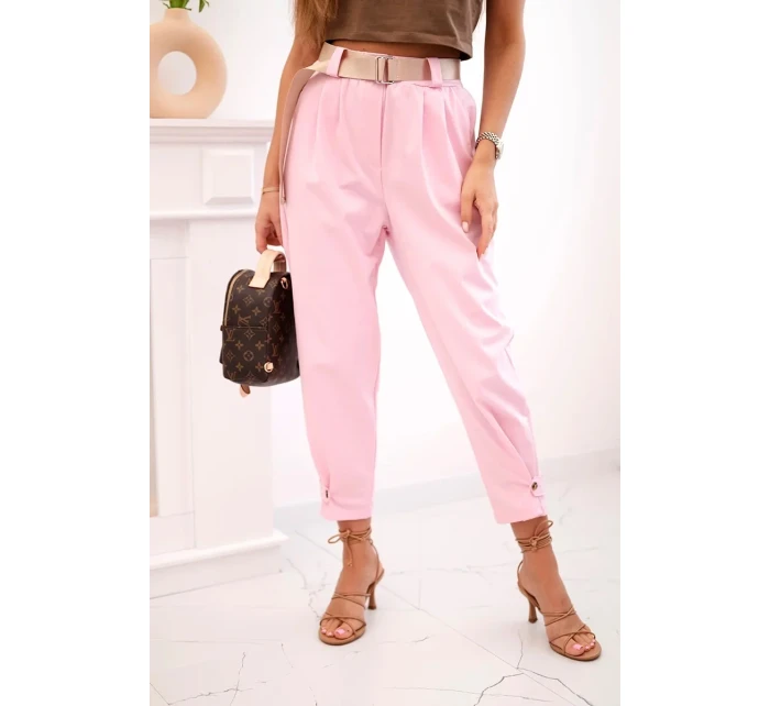 Kalhoty Summer Punto se zapínáním na nohavice bonbónově růžová Kalhoty Summer Punto se zapínáním na nohavice bonbónově růžová