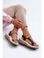 Dámské sandály na platformě a Big Star šedé model 21652812 - Big Star Shoes Dámské sandály na platformě a Big Star šedé model 21652812 - Big Star Shoes