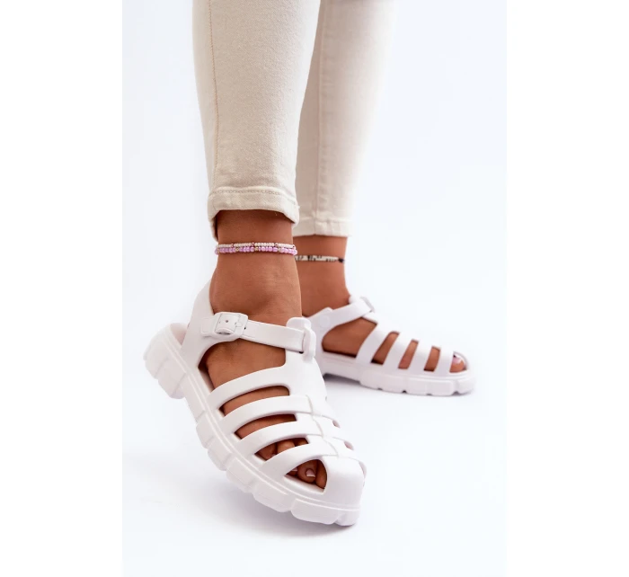 Dámské pěnové sandály římské bílé Gasaria Dámské pěnové sandály římské bílé Gasaria