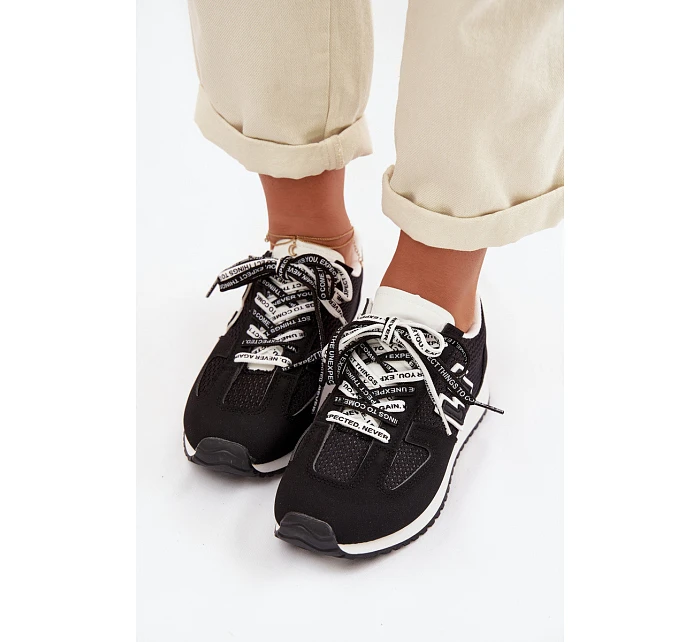 Dámské tenisky s ozdobným šněrováním Černé model 22039815 - Boto