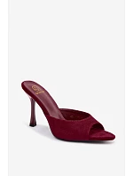 Cherryssa bordové sandály na podpatku z imitace semiše Cherryssa bordové sandály na podpatku z imitace semiše