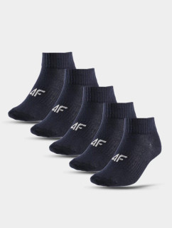 Chlapecké 4F vysoké kotníkové ponožky 5-PACK tmavě modrá