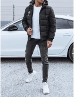 Pánská prošívaná zimní bunda s kapucí černá FashionStreet TX4831