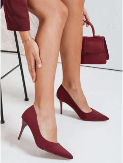 Dámské vínové semišové jehlové boty FashionStreet ZY1073