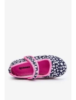 Dětské balerínky na suchý zip v potisku námořnické modré a růžové Selah Dětské balerínky na suchý zip v potisku námořnické modré a růžové Selah