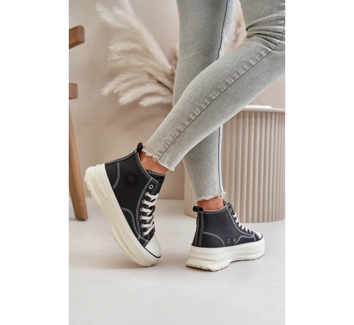 Zateplené Dámské Tenisky Na Platformě Eko Kůže Big Star OO274068 Růžové Zateplené Dámské Tenisky Na Platformě Eko Kůže Big Star OO274068 Růžové