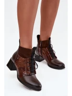model 21712117 kožené kotníčkové boty na podpatku vyhřívané čokoládové - Zazoo model 21712117 kožené kotníčkové boty na podpatku vyhřívané čokoládové - Zazoo